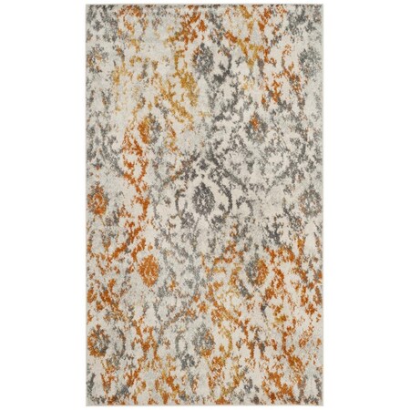 Safavieh Madison Small Rectangle Area Rug, Cream and Orange - 3 x 5 ft. MAD608K-3